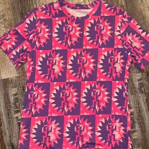 Nike Purple Pink Retro Aztec Tribal T-Shirt- Size Medium
